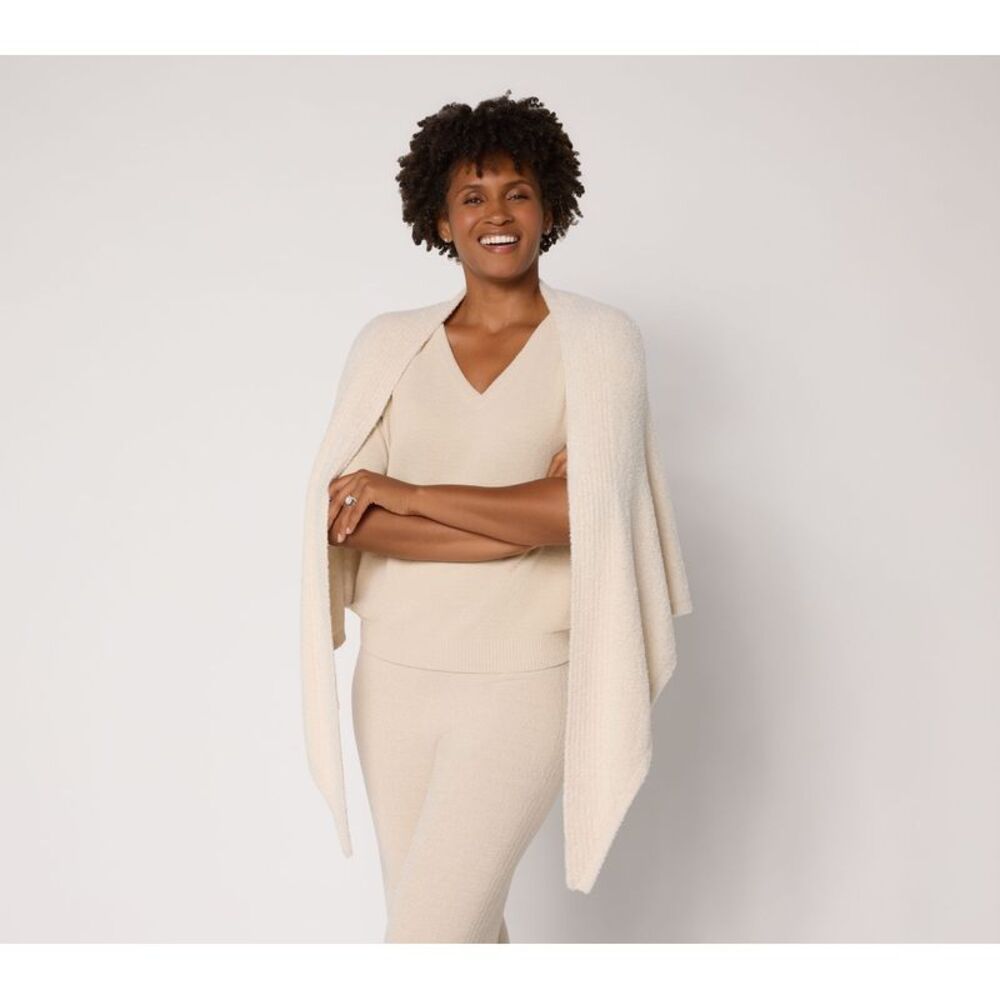 Barefoot Dreams Women's Top Plus Sz Sweater One Size CozyChic Lite White